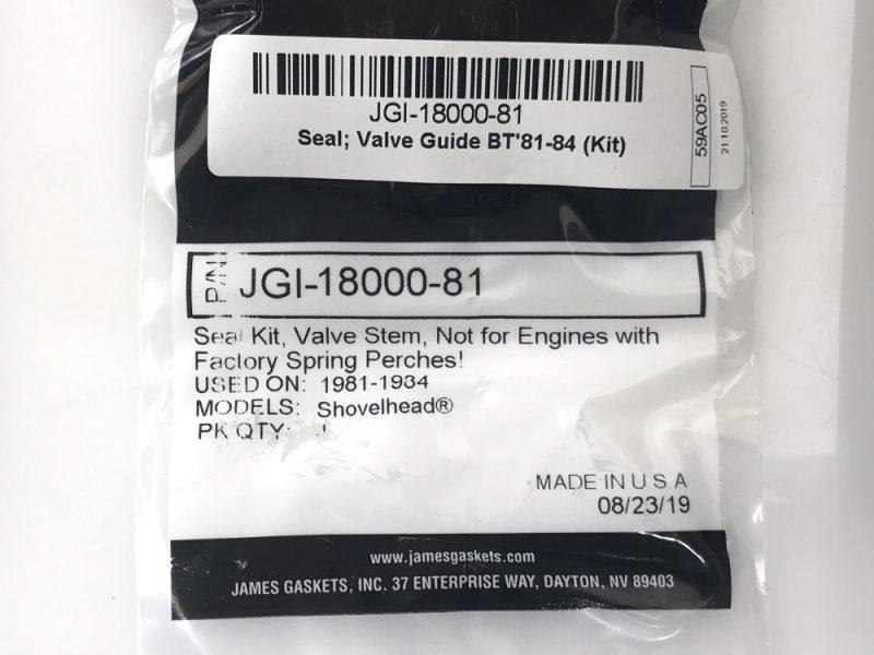 JGI-18000-81 motorcycle valve guide seal kit for vintage Shovelhead models.