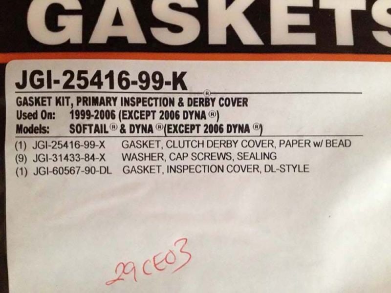 Gasket kit and inspection cover for motorcycles, suitable for Honda models 1999-2006.