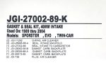 JGI-27002-89-K gasket and seal kit for motorcycles, compatible with Suzuki Sportster and Twin-Cam models.