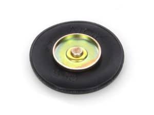 Rubber motorcycle wheel with metal bolt for Revelry Motorcycles accessories.