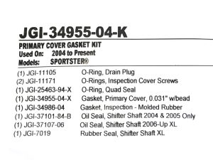 Primary Cover Gasket Kit. Fits Sportster 2004-2021