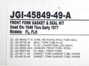 JGI-45849-49-A front fork gasket and seal kit for vintage motorcycles.