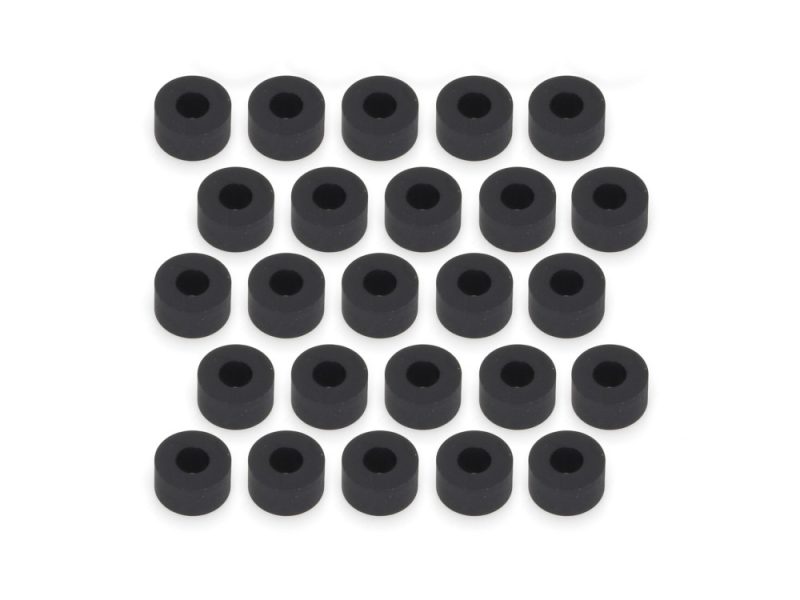 Overhead Oil Line Seal - Pack of 25. Fits Big Twin & Sportster 1957-1985. Black rubber motorcycle frame spacers for Revelry Motorcycles, durable and reliable.