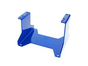 Blue motorcycle stand for Revelry Motorcycles, durable and reliable.