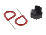 Eyelet security lock pins with rubber holder, motorcycle accessories for Revelry Cycles.