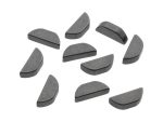 Small grey motorcycle brake pads, high-quality bike parts for Revelry Motorcycles enthusiasts.
