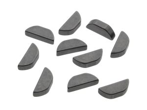 Small grey motorcycle brake pads, high-quality bike parts for Revelry Motorcycles enthusiasts.