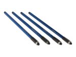 Blue shock absorber struts for motorcycle suspension upgrades.