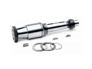 Premium motorcycle axle and hardware for Revelry Motorcycles and custom builds.