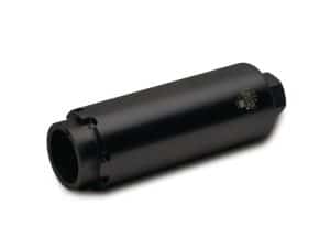 High-performance motorcycle exhaust muffler for Revelry Motorcycles.