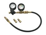 High-pressure motorcycle air compressor gauge with hoses for Revelry Motorcycles repairs Australia.
