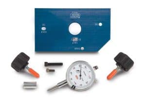 Precision motorcycle dial indicator for accurate wheel alignment and maintenance.