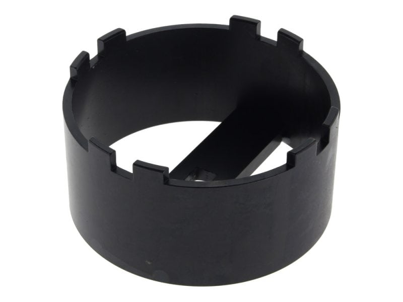 Black motorcycle shock absorber spacer.