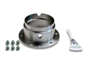 High-quality motorcycle hub with mounting hardware for enhanced wheel performance.