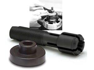 Fork seal driver for motorcycle suspension maintenance and repair.