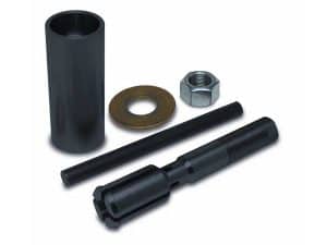 Heavy-duty motorcycle suspension fork loosening tool kit with shaft and adapter.