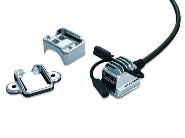 USB Power Source - Chrome. High-quality motorcycle electronic ignition switch with key connection for Revelry Motorcycles.