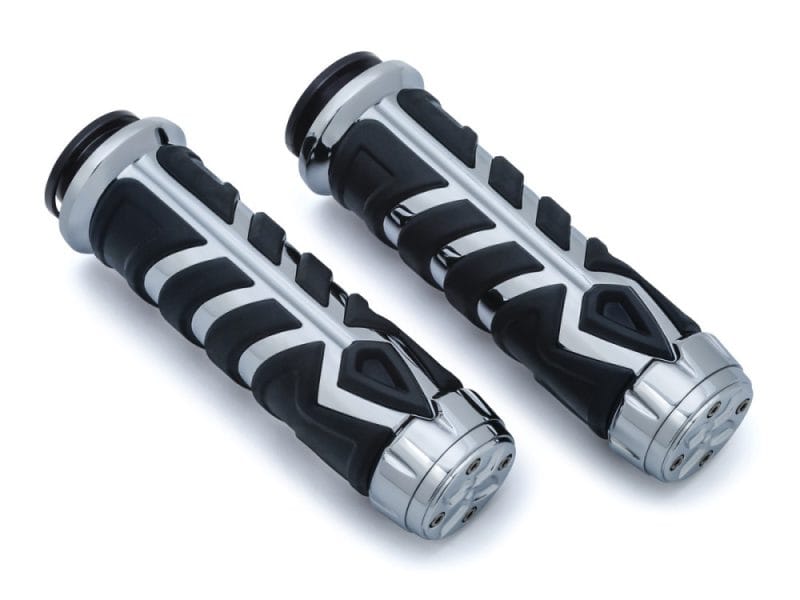 Spear Handgrips - Chrome. Fits Indian 2018up. High-performance motorcycle grips for Revelry Motorcycles.