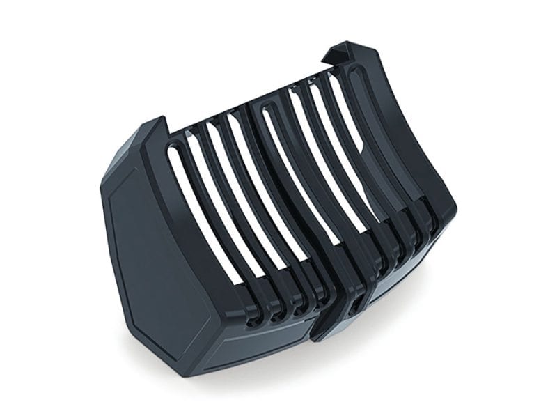 High-quality black motorcycle headlight grille for Revelry Motorcycles.