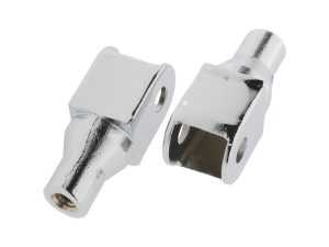 Front Tapered Footpeg Mounts - Chrome. Fits Honda.