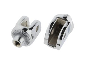 Front Splined Floorboard Mounts - Chrome. Fits Honda & Suzuki.