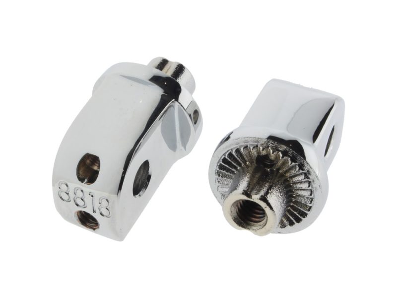 Front & Rear Splined Floorboard Mounts - Chrome. Fits Honda