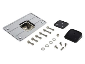 Chrome motorcycle accessories mounting kit for Revelry Motorcycles.