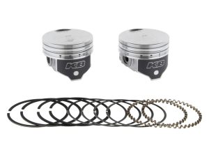 High-performance motorcycle pistons and piston rings for Revelry Motorcycles.
