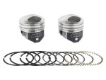 High-performance motorcycle piston set with piston rings and wrist pins for Honda CR models.