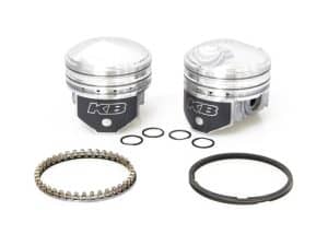High-performance motorcycle pistons with ring kit for Revelry Motorcycles.