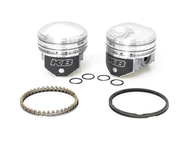 +.030in. Pistons with 8.5:1 Compression Ratio. Fits Big Twin 1941-1979 with 1200cc Engine. High-performance motorcycle pistons with ring kit for Revelry Motorcycles.
