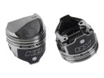 High-performance motorcycle pistons for Revelry Motorcycles bike engines.