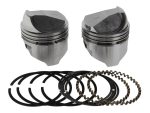 Piston and ring set for motorcycle engine.