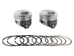 Piston kits with connecting rings, essential for motorcycle engine rebuilds.