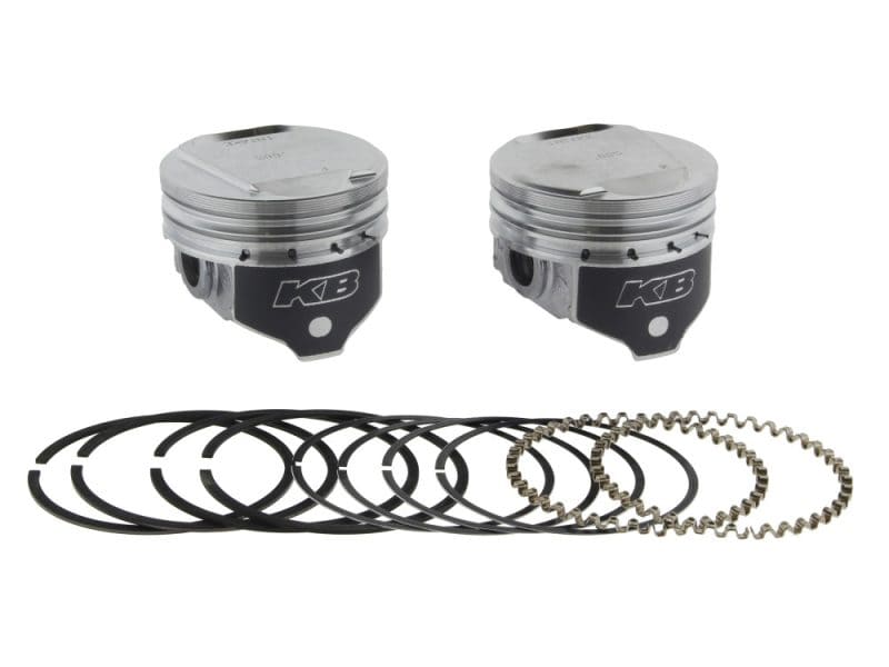 +.005in. Dome Top Pistons with 9.6:1 Compression Ratio. Fits Big Twin 1984-1999 with Evo Engine. Piston and piston ring kit for motorcycle engine rebuilds.