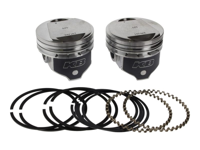 +.020in. Dome Top Pistons with 9.6:1 Compression Ratio. Fits Big Twin 1984-1999 with Evo Engine. Lightweight motorcycle pistons with piston rings and packing in a set for Harley Davidson bikes.