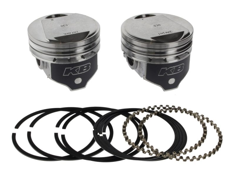+.030in. Dome Top Pistons with 9.6:1 Compression Ratio. Fits Big Twin 1984-1999 with Evo Engine. High-performance motorcycle pistons with piston rings for Revelry Motorcycles Australia.