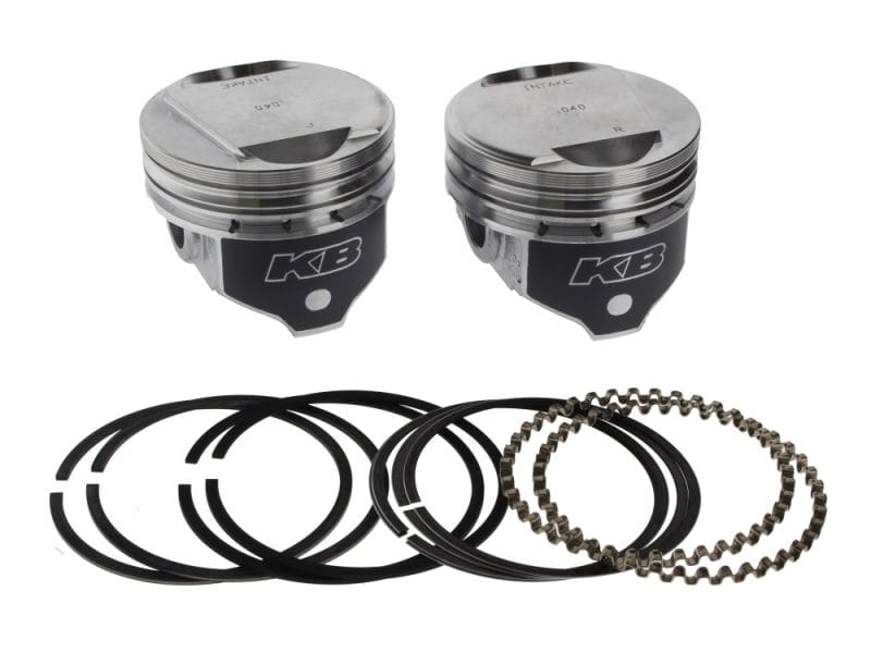 +.040in. Dome Top Pistons with 9.6:1 Compression Ratio. Fits Big Twin 1984-1999 with Evo Engine. Piston and piston ring kit for motorcycle engine rebuilds at Revelry Motorcycles.