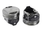 High-performance motorcycle pistons with KEBC branding for revving power.