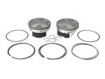 High-performance motorcycle piston kit with rings, clips, and circlips for Revelry Motorcycles.