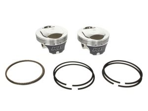 High-performance motorcycle piston and ring set with seals for Revelry Motorcycles.