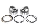 Aluminium motorcycle piston set with rings and piston pins for Harley Davidson bikes.