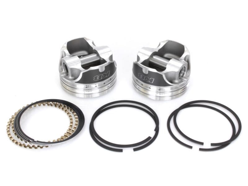 Aluminium motorcycle piston set with rings and piston pins for Harley Davidson bikes.