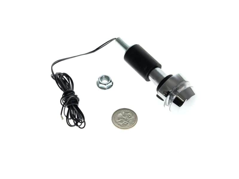 BL 2000 LED Handlebar End Turn Signal - Chrome. High-quality motorcycle ignition switch with wiring and mounting hardware for enhanced bike security and performance.