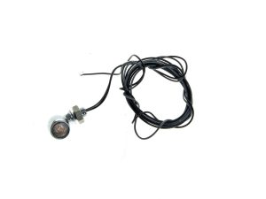Flexible motorcycle indicator wiring with turn signal light for Revelry Motorcycles.