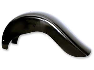 Black motorcycle fender, sleek and durable design for custom motorcycle builds.