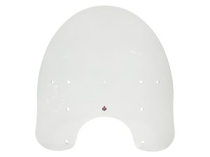 Polycarbonate motorcycle windscreen for Revelry Motorcycles, custom fit for optimal aerodynamics.