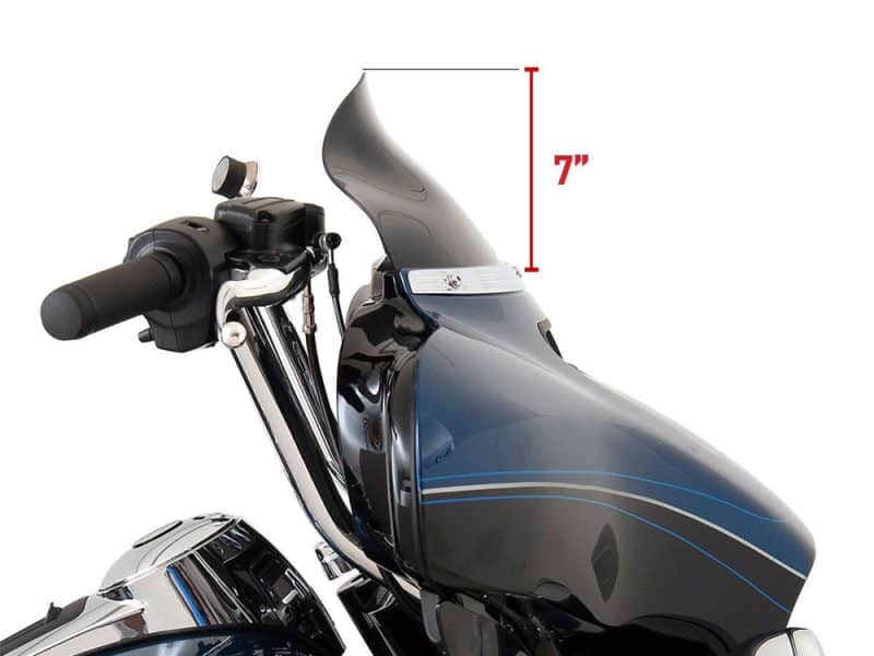 High-performance motorcycle windshield with 7-inch height for Revelry Motorcycles enthusiasts.