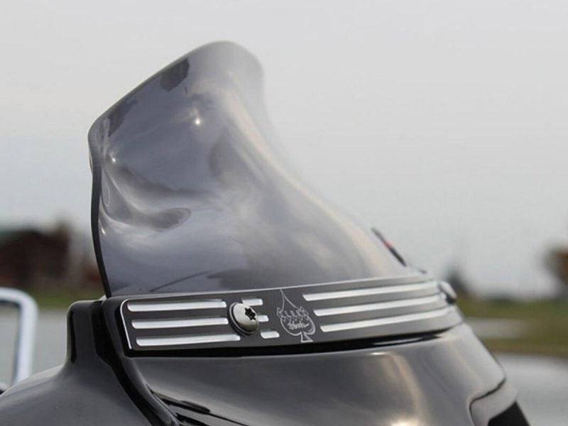 High-quality motorcycle windscreen for Revelry Motorcycles Australian custom bikes.