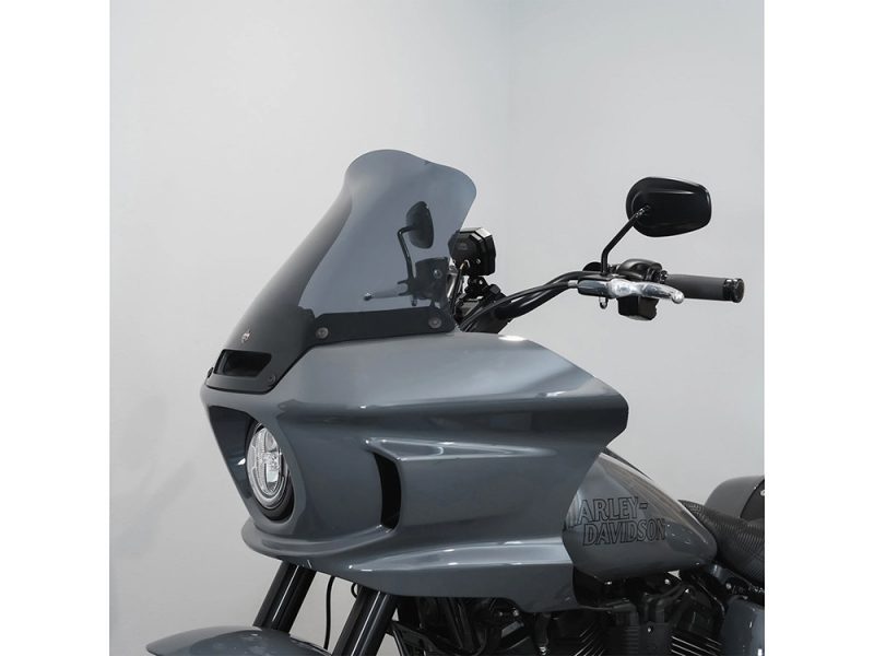 Sleek Harley-Davidson motorcycle with aerodynamic fairing, perfect for riding enthusiasts.